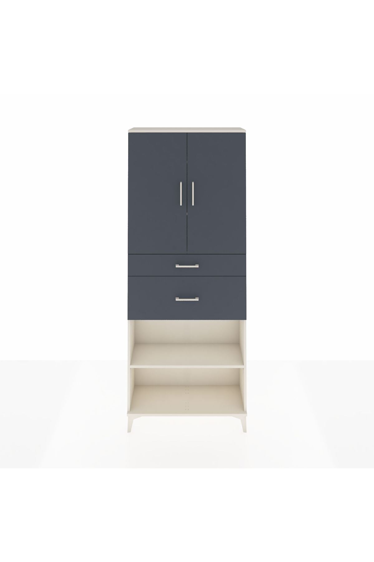 Arges Dolap 4 Raflı 2 Çekmeceli 2 Kapaklı 88x30x221 - S30M171V2A