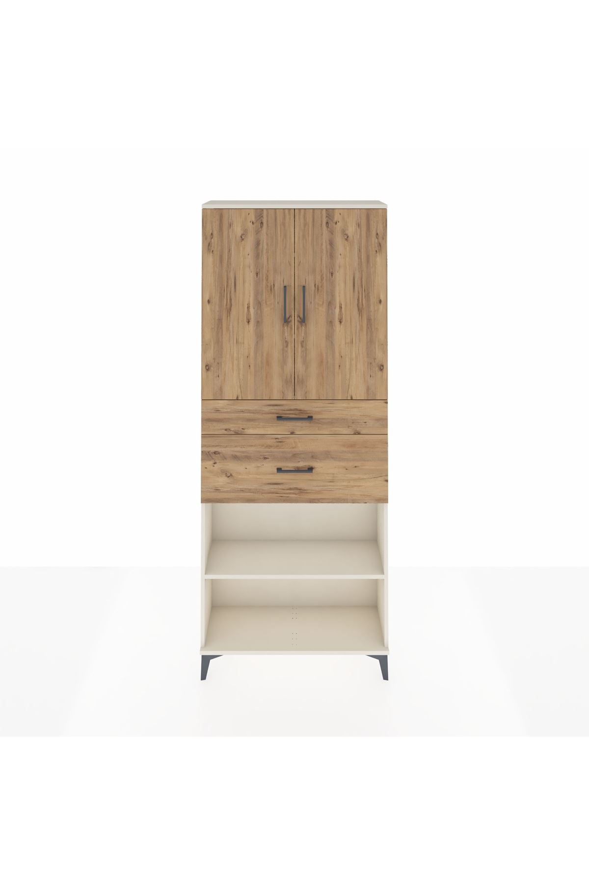 Arges Dolap 4 Raflı 2 Çekmeceli 2 Kapaklı 88x30x221 - S30M171V3A