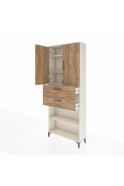 Arges Dolap 4 Raflı 2 Çekmeceli 2 Kapaklı 88x30x221 - S30M171V3A