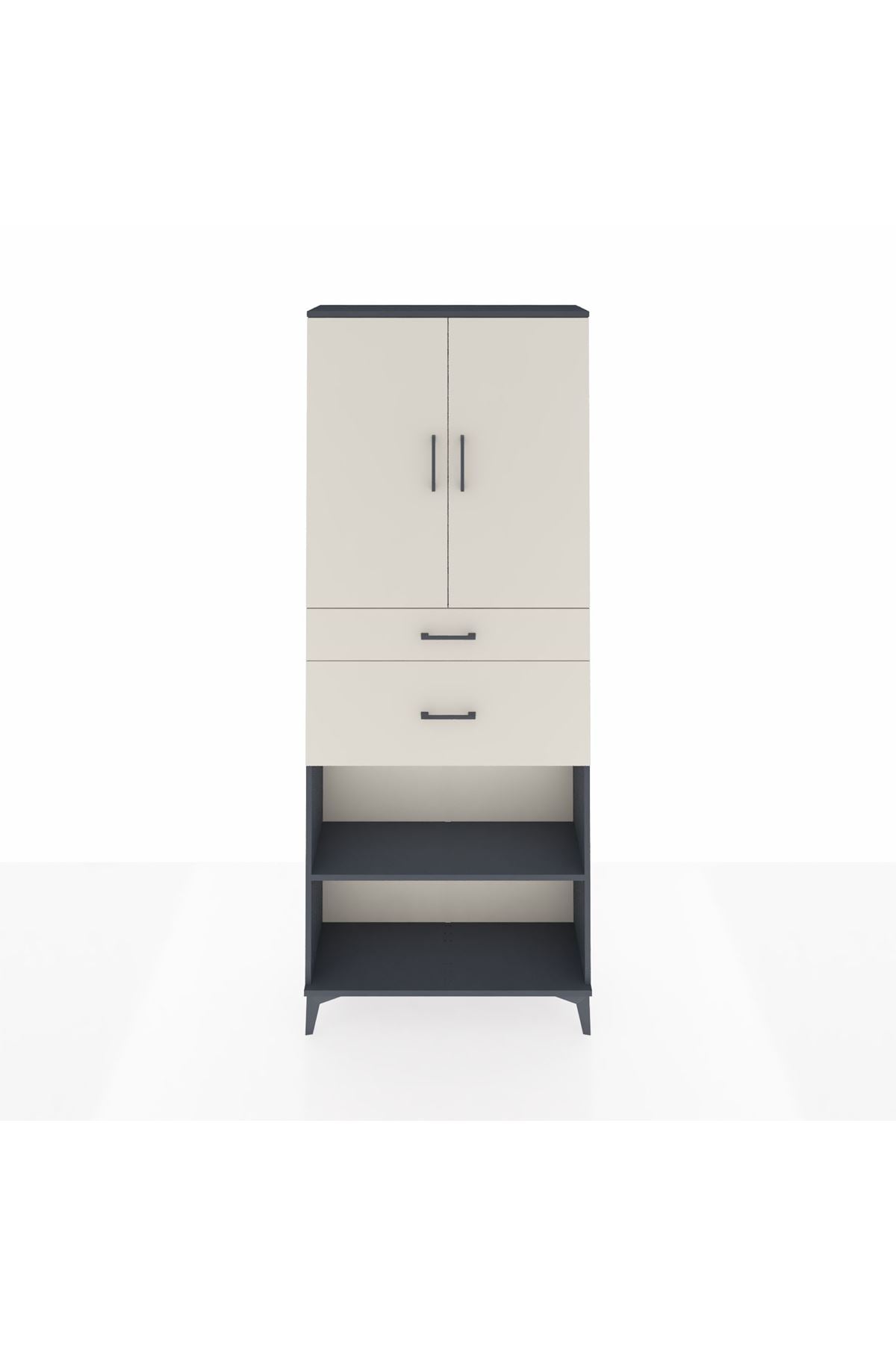 Arges Dolap 4 Raflı 2 Çekmeceli 2 Kapaklı 88x30x221 - S30M171V4A