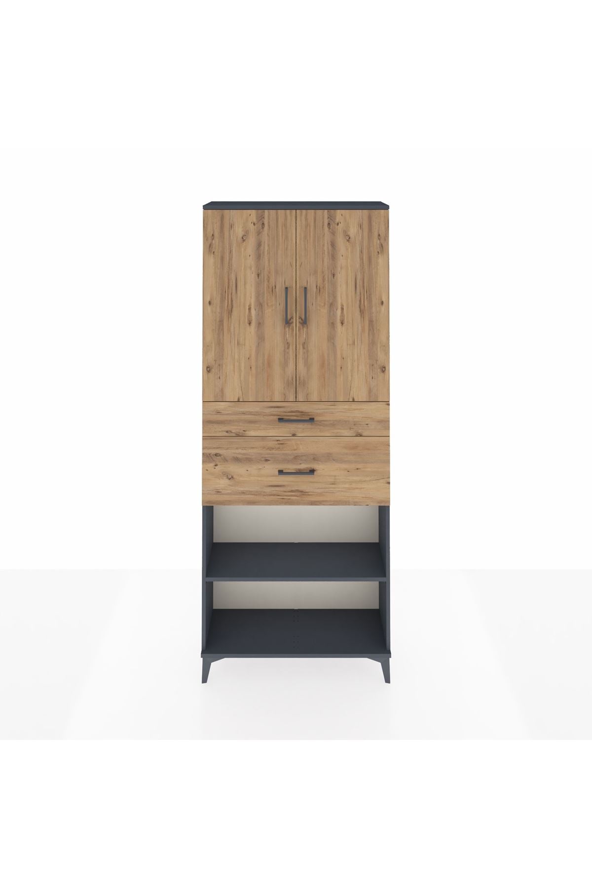 Arges Dolap 4 Raflı 2 Çekmeceli 2 Kapaklı 88x30x221 - S30M171V6A
