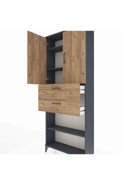 Arges Dolap 4 Raflı 2 Çekmeceli 2 Kapaklı 88x30x221 - S30M171V6A