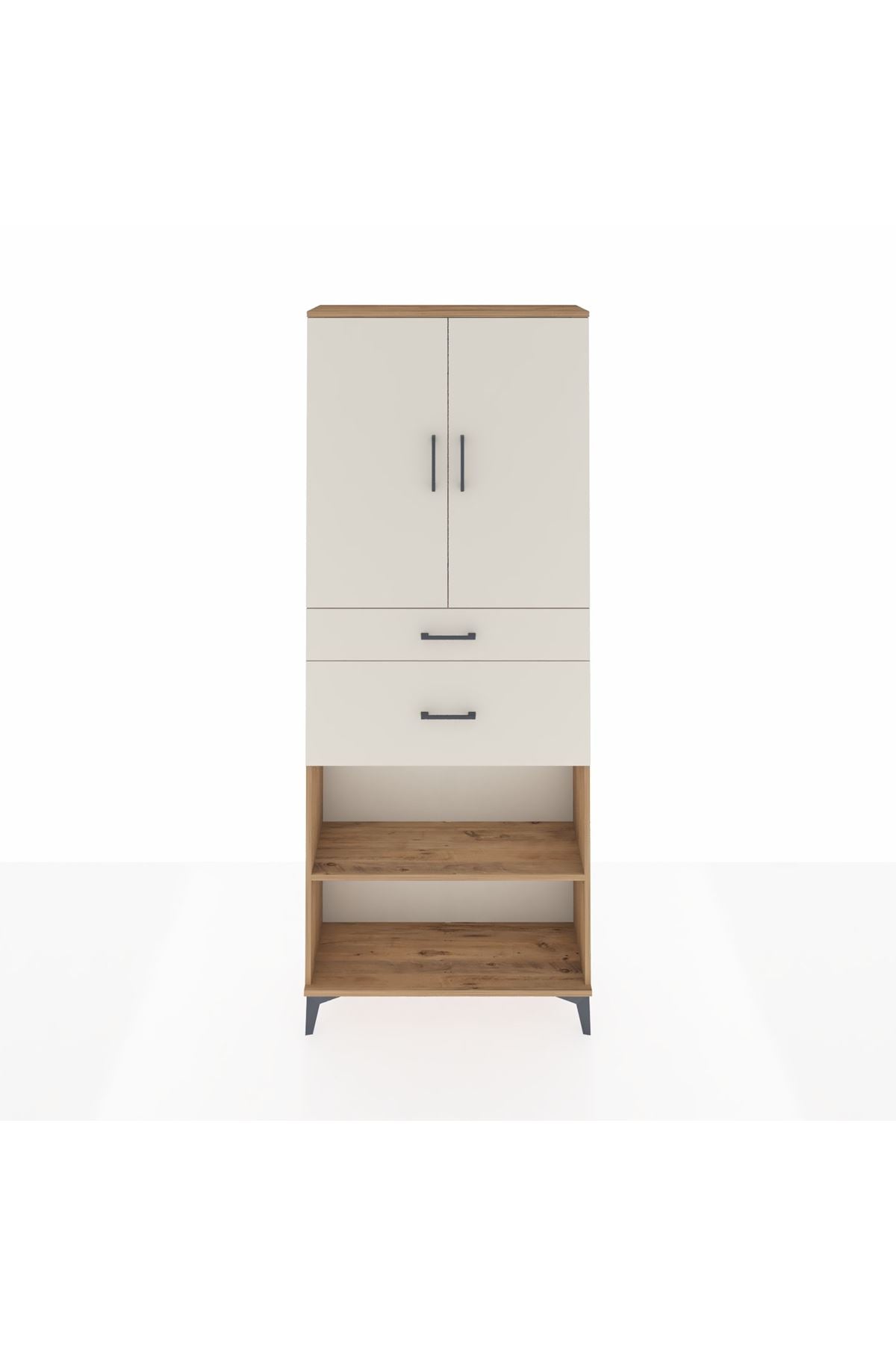 Arges Dolap 4 Raflı 2 Çekmeceli 2 Kapaklı 88x30x221 - S30M171V7A