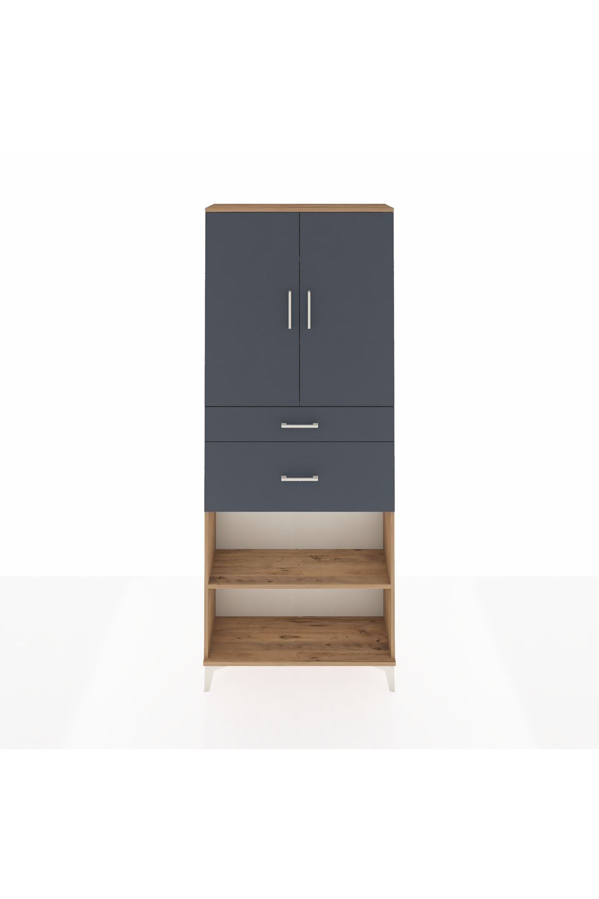 Arges Dolap 4 Raflı 2 Çekmeceli 2 Kapaklı 88x30x221 - S30M171V8A