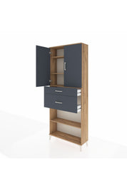 Arges Dolap 4 Raflı 2 Çekmeceli 2 Kapaklı 88x30x221 - S30M171V8A