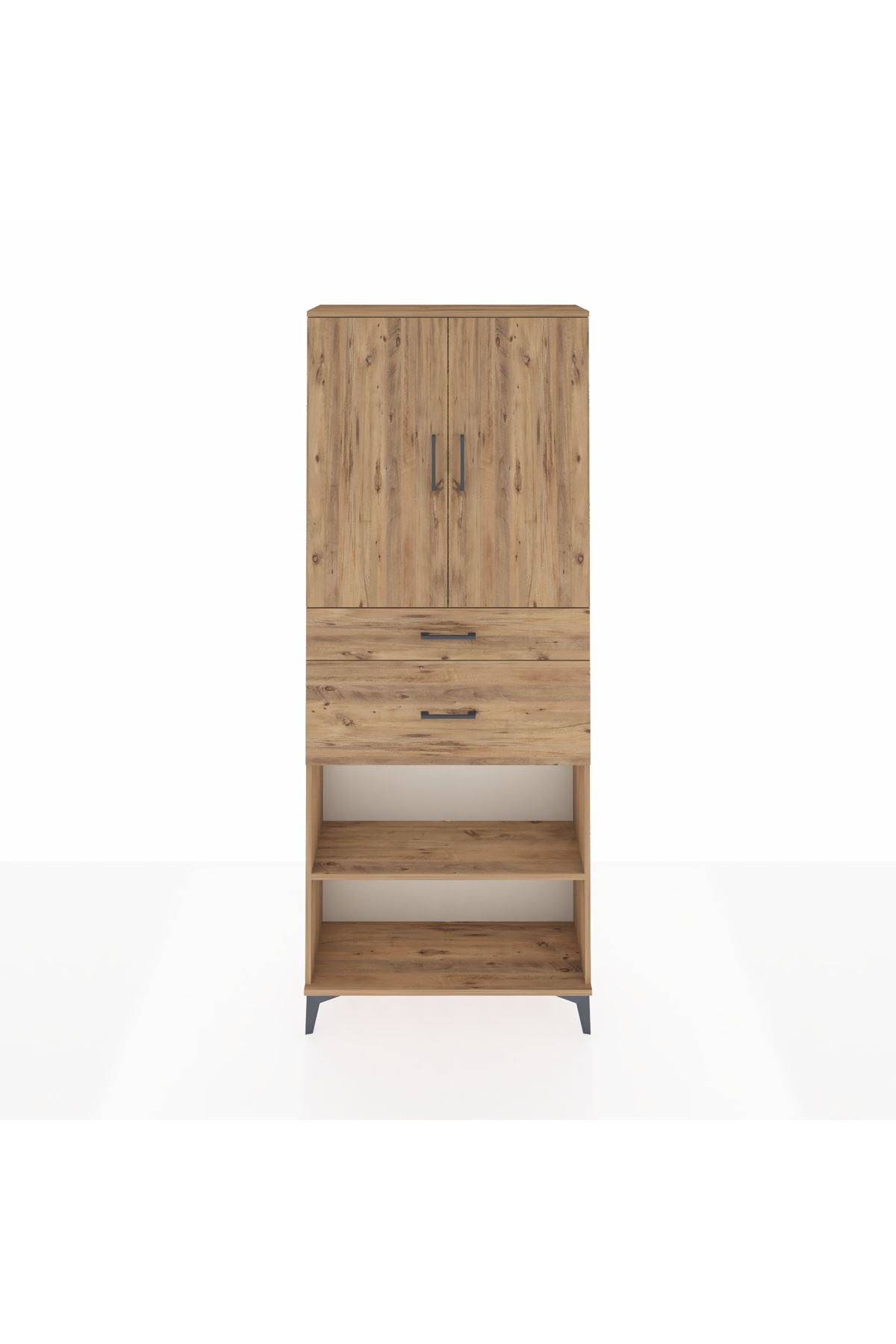 Arges Dolap 4 Raflı 2 Çekmeceli 2 Kapaklı 88x30x221 - S30M171V9A