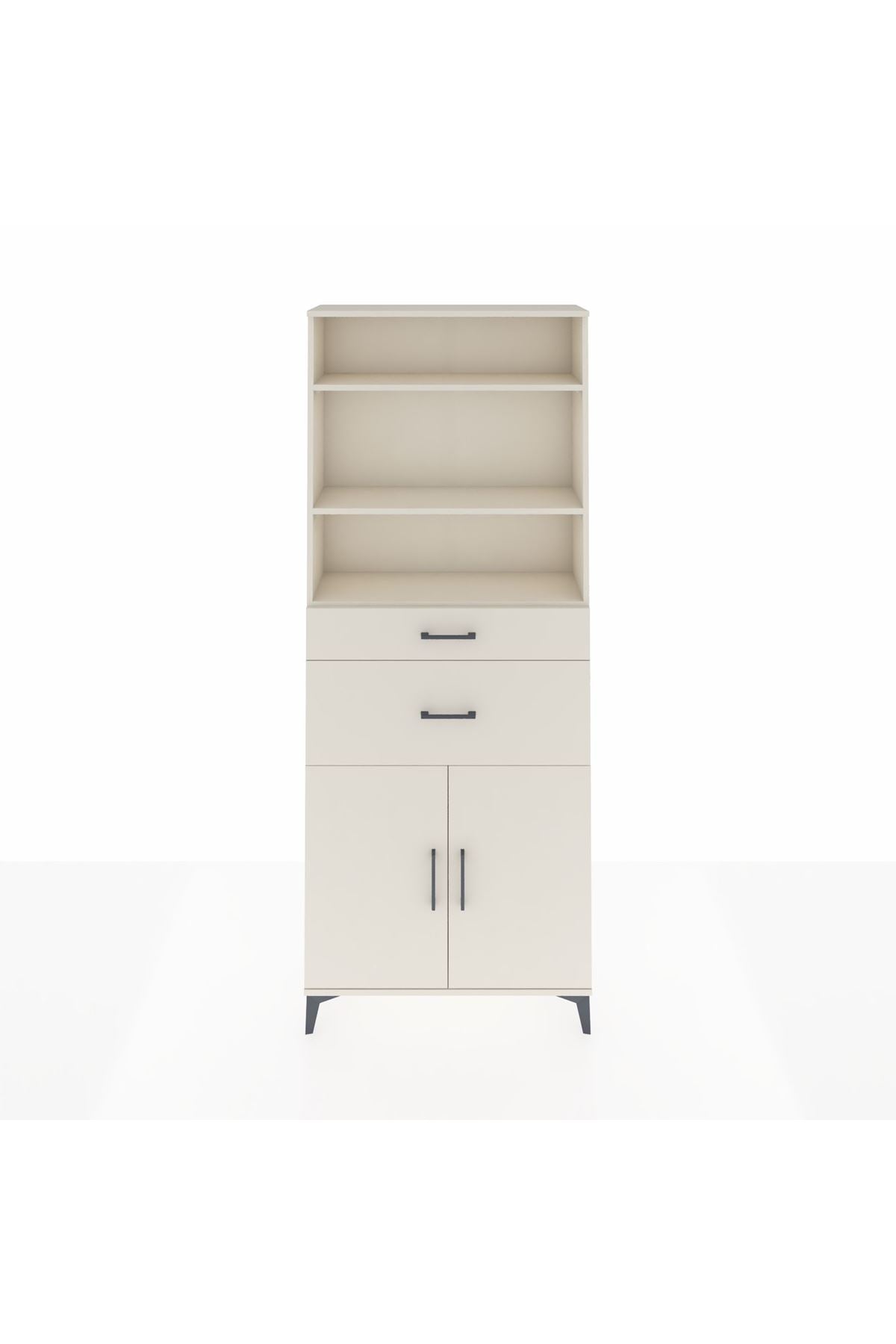 Arges Dolap 4 Raflı 2 Çekmeceli 2 Kapaklı 88x30x221 - S30M172V1A