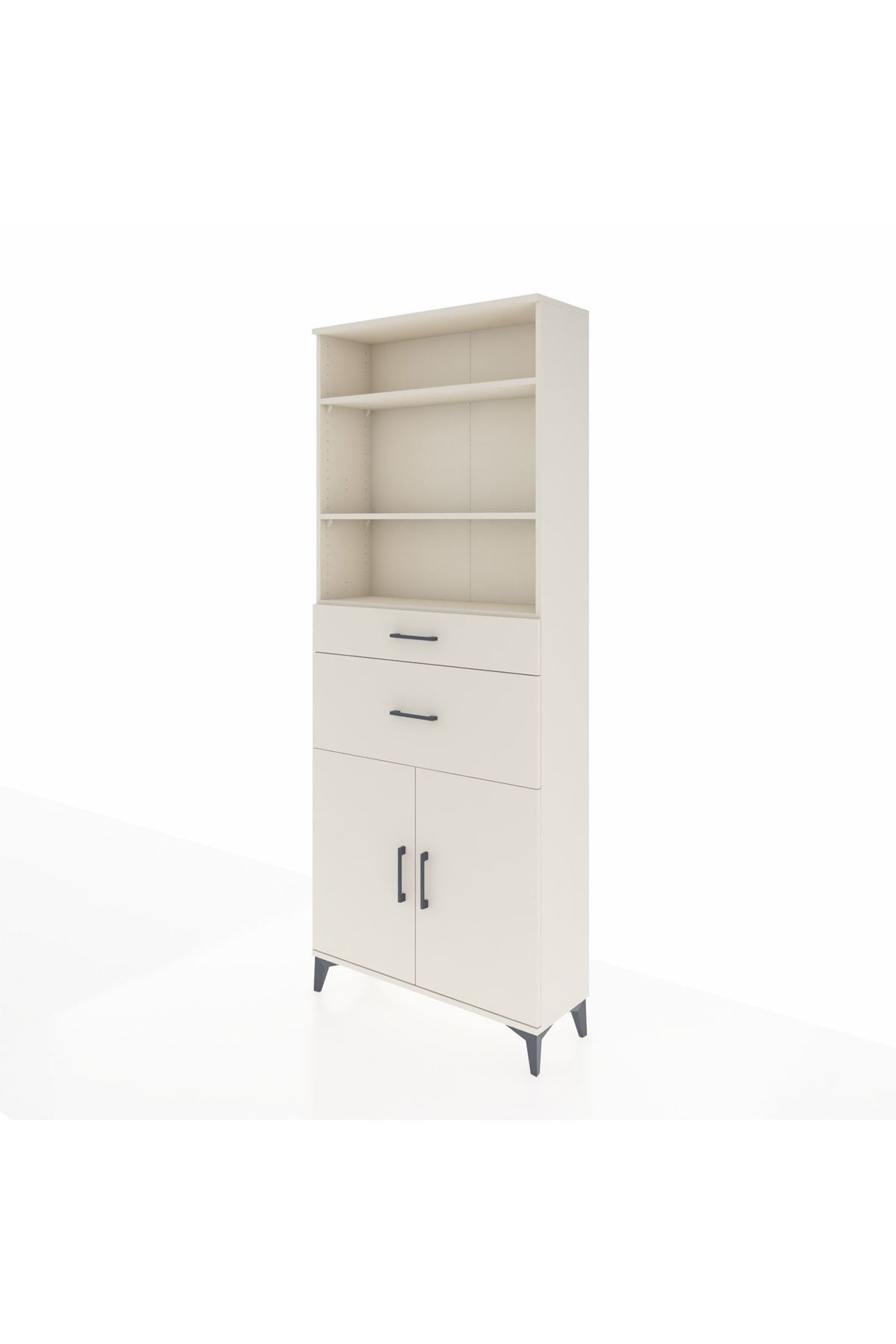 Arges Dolap 4 Raflı 2 Çekmeceli 2 Kapaklı 88x30x221 - S30M172V1A