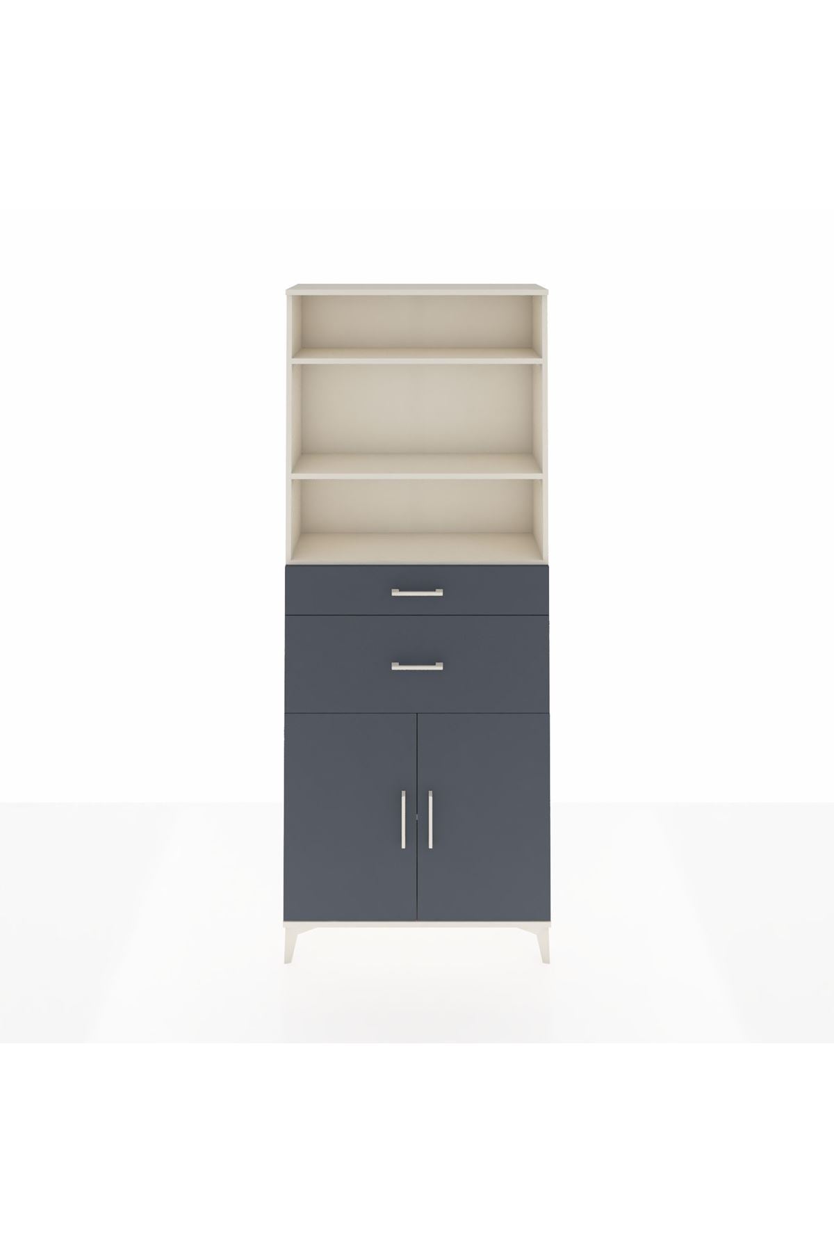 Arges Dolap 4 Raflı 2 Çekmeceli 2 Kapaklı 88x30x221 - S30M172V2A