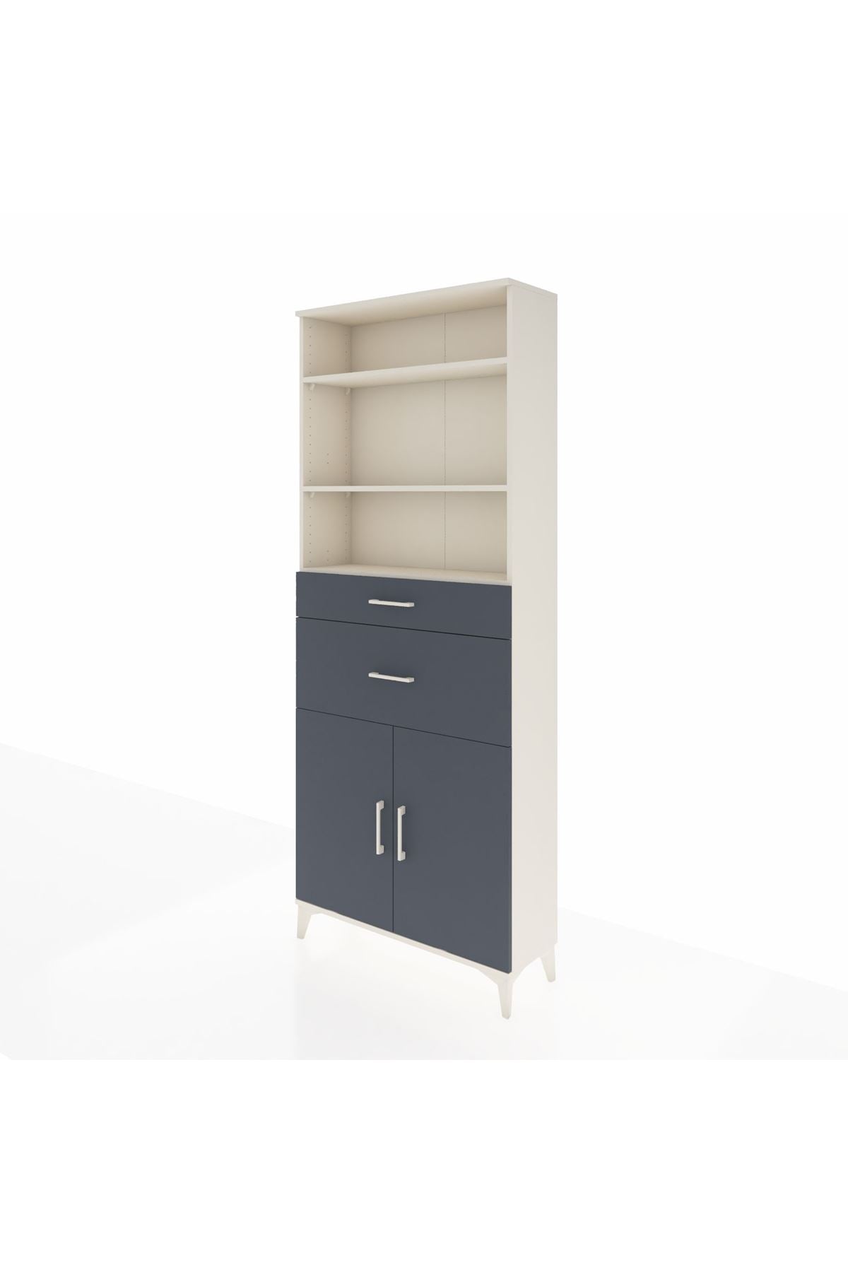 Arges Dolap 4 Raflı 2 Çekmeceli 2 Kapaklı 88x30x221 - S30M172V2A