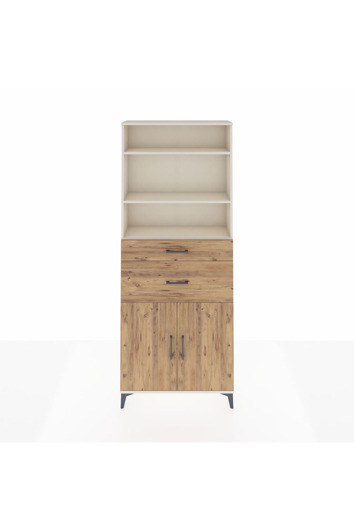 Arges Dolap 4 Raflı 2 Çekmeceli 2 Kapaklı 88x30x221 - S30M172V3A