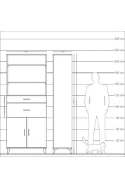 Arges Dolap 4 Raflı 2 Çekmeceli 2 Kapaklı 88x30x221 - S30M172V2A