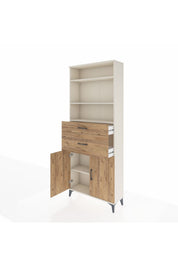 Arges Dolap 4 Raflı 2 Çekmeceli 2 Kapaklı 88x30x221 - S30M172V3A