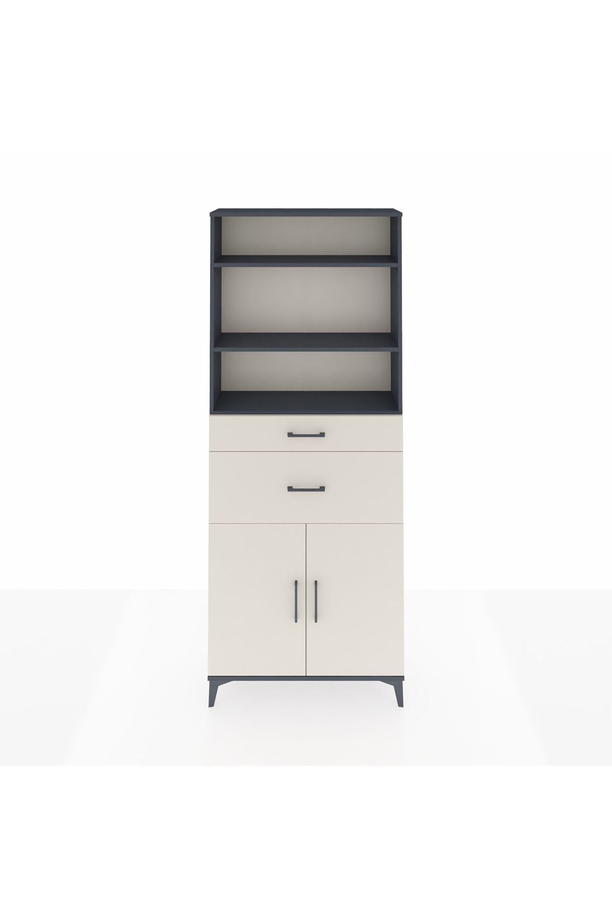 Arges Dolap 4 Raflı 2 Çekmeceli 2 Kapaklı 88x30x221 - S30M172V4A