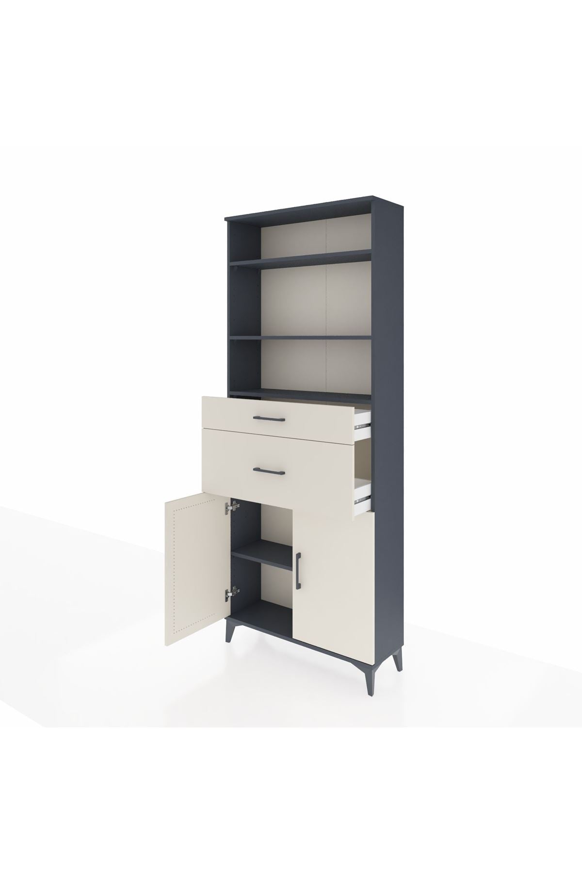 Arges Dolap 4 Raflı 2 Çekmeceli 2 Kapaklı 88x30x221 - S30M172V4A