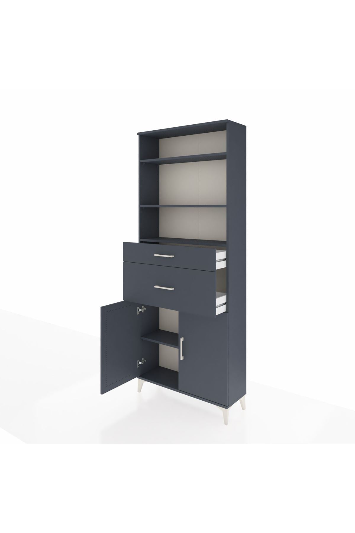 Arges Dolap 4 Raflı 2 Çekmeceli 2 Kapaklı 88x30x221 - S30M172V5A