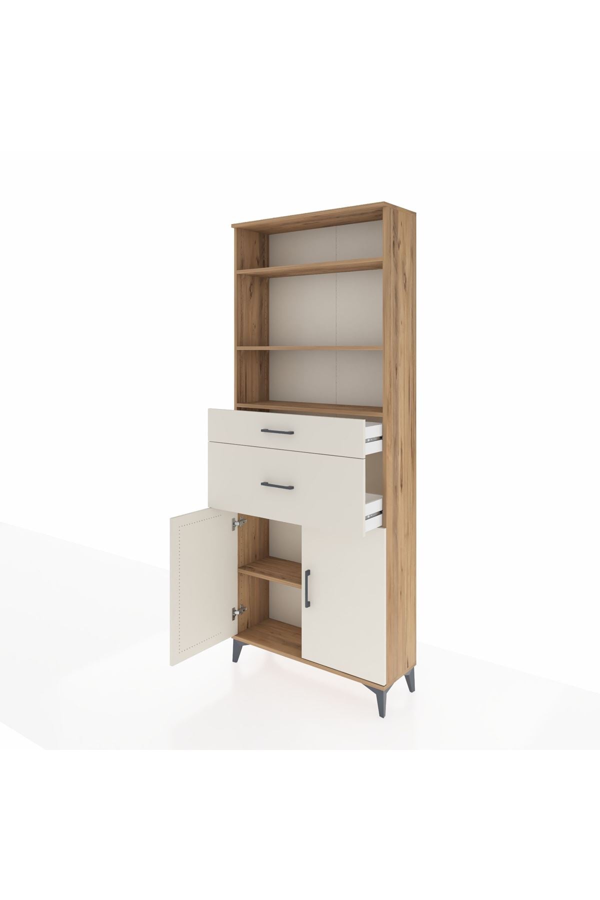 Arges Dolap 4 Raflı 2 Çekmeceli 2 Kapaklı 88x30x221 - S30M172V7A