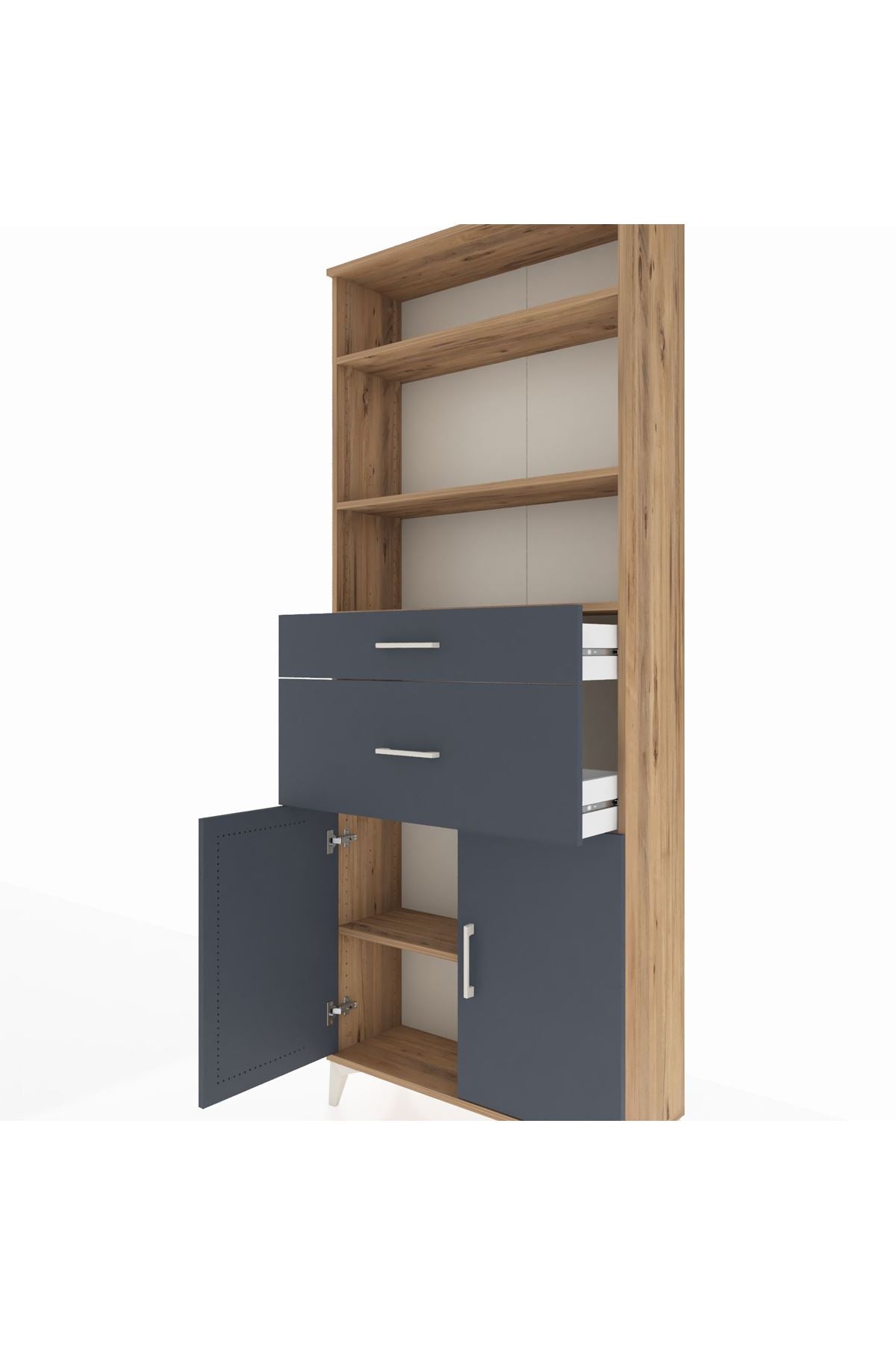 Arges Dolap 4 Raflı 2 Çekmeceli 2 Kapaklı 88x30x221 - S30M172V8A