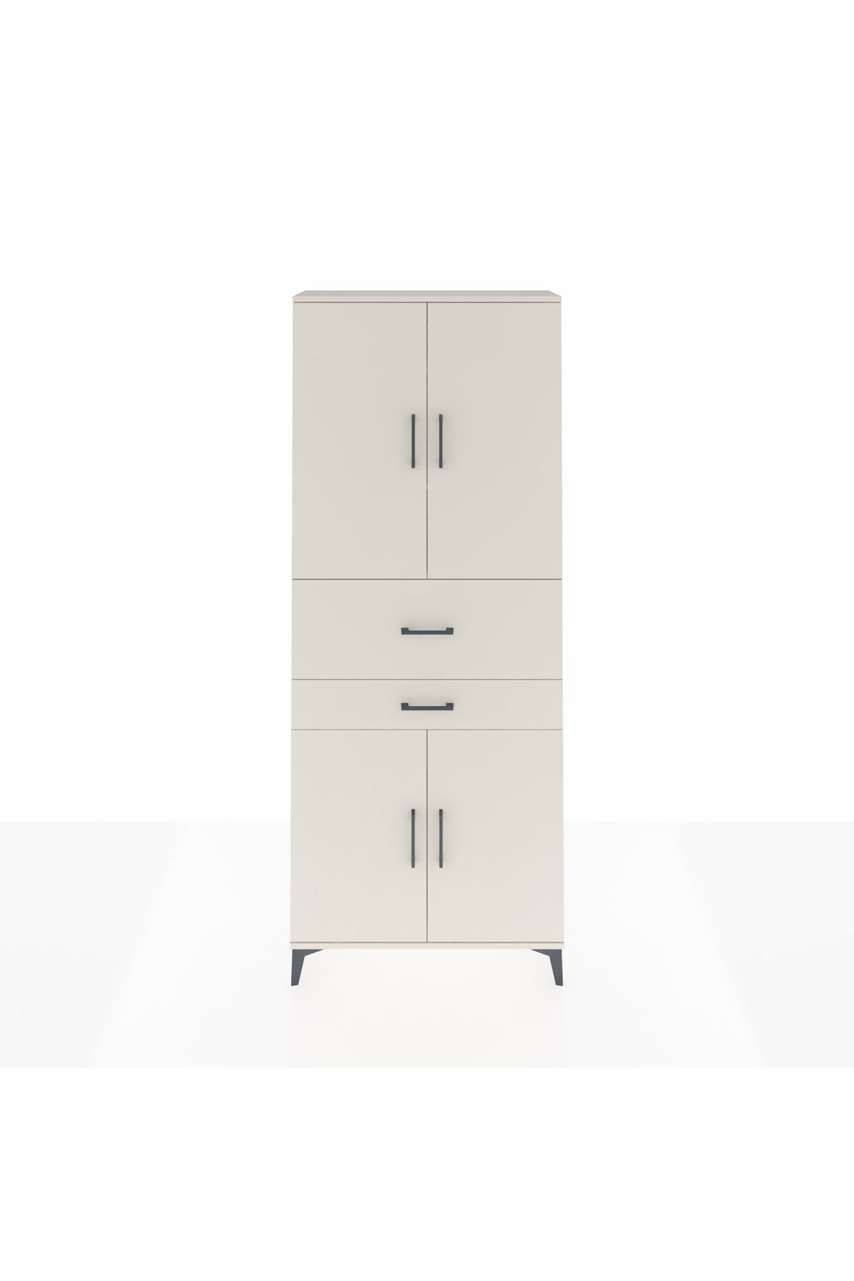 Arges Dolap 4 Raflı 2 Çekmeceli 4 Kapaklı 88x30x221 - S30M174V1A