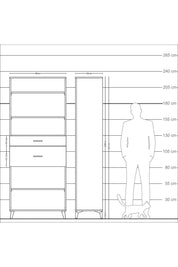 Arges Dolap 4 Raflı 2 Çekmeceli 88x30x221 - S30M173V9A