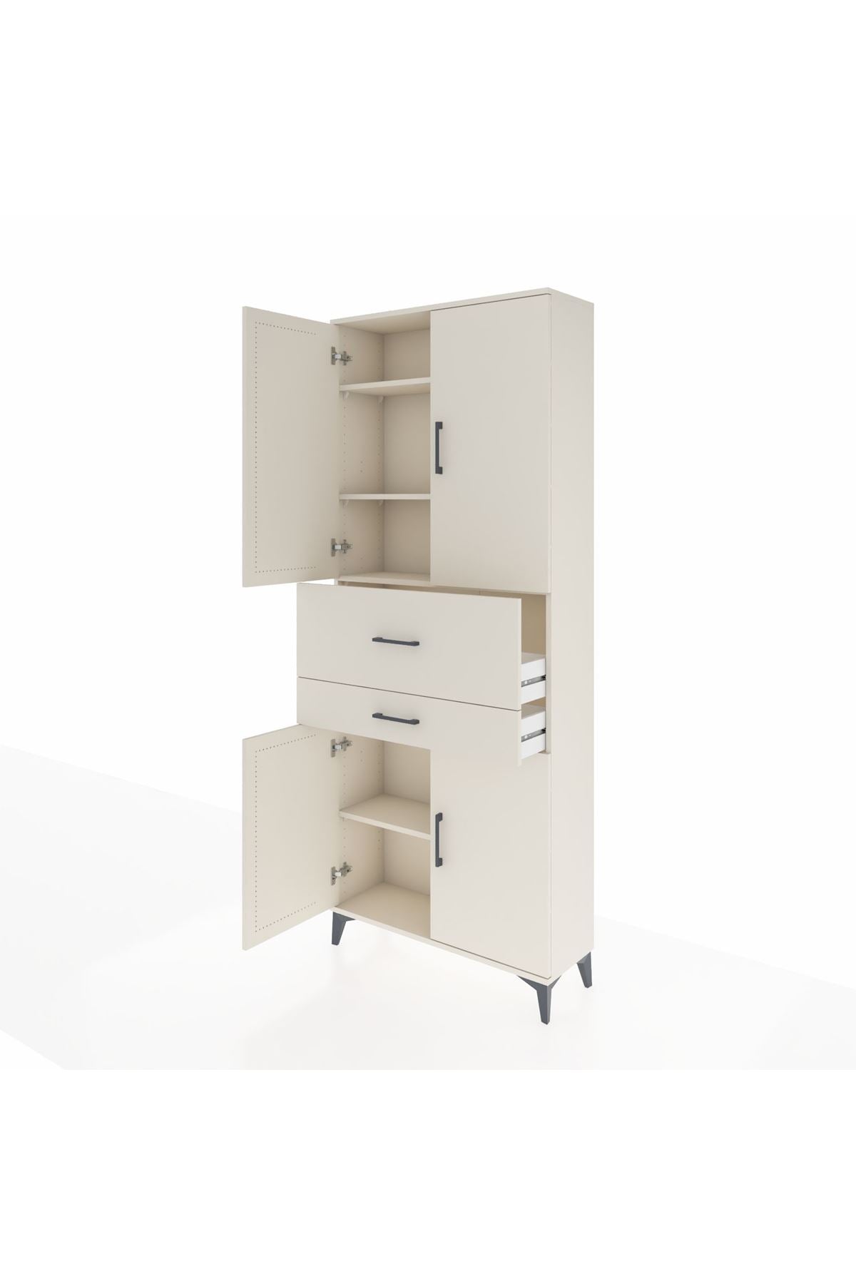 Arges Dolap 4 Raflı 2 Çekmeceli 4 Kapaklı 88x30x221 - S30M174V1A