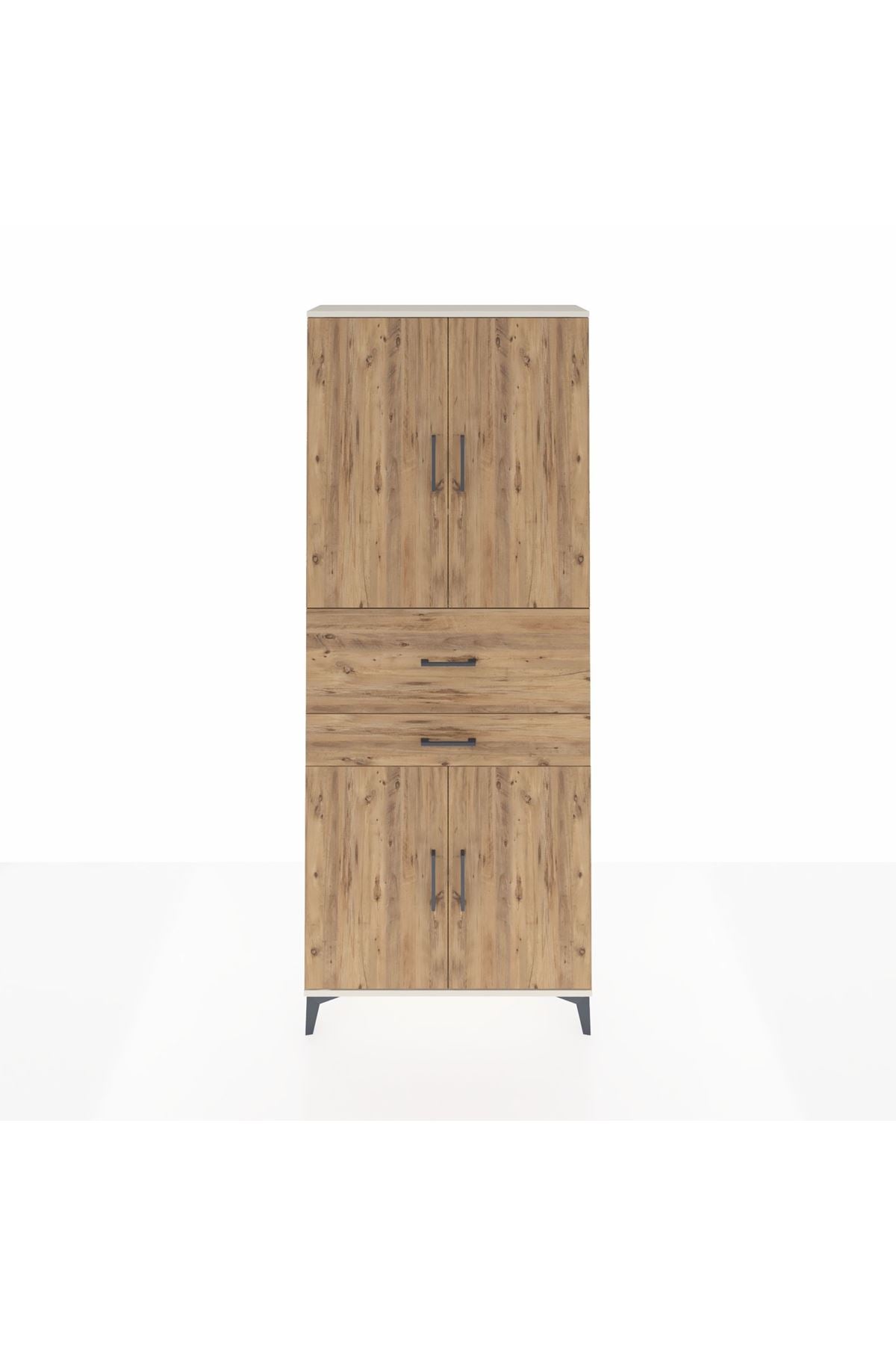 Arges Dolap 4 Raflı 2 Çekmeceli 4 Kapaklı 88x30x221 - S30M174V3A