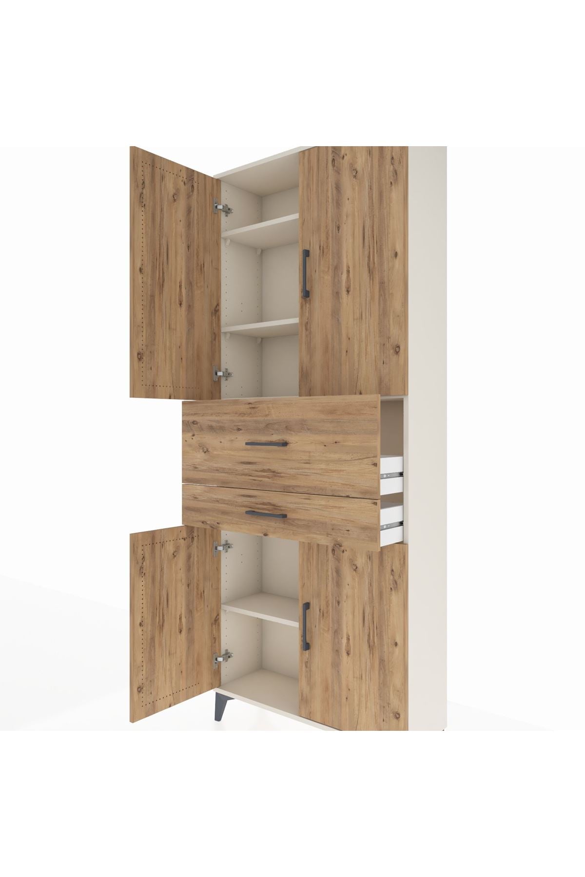 Arges Dolap 4 Raflı 2 Çekmeceli 4 Kapaklı 88x30x221 - S30M174V3A