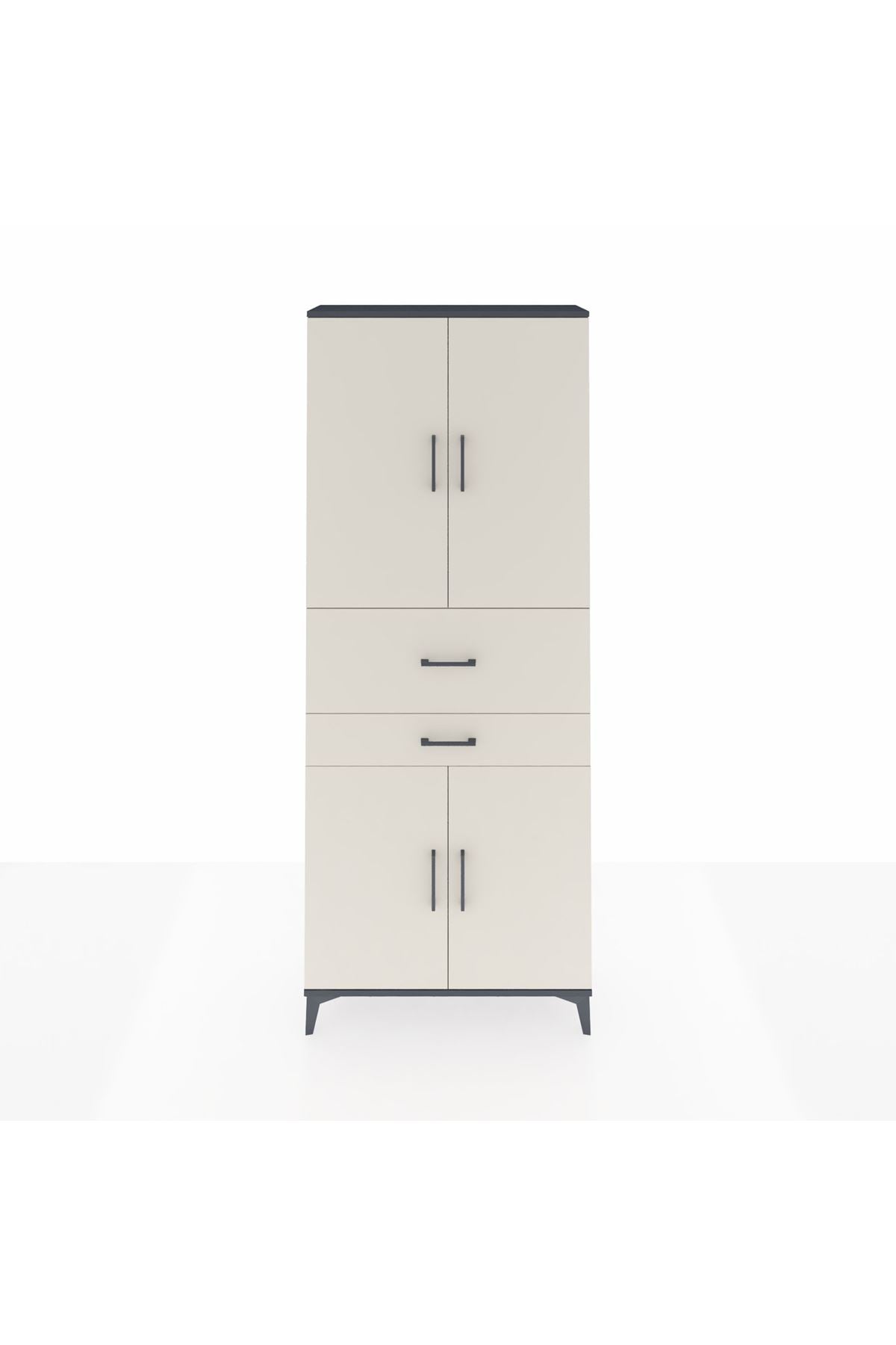 Arges Dolap 4 Raflı 2 Çekmeceli 4 Kapaklı 88x30x221 - S30M174V4A