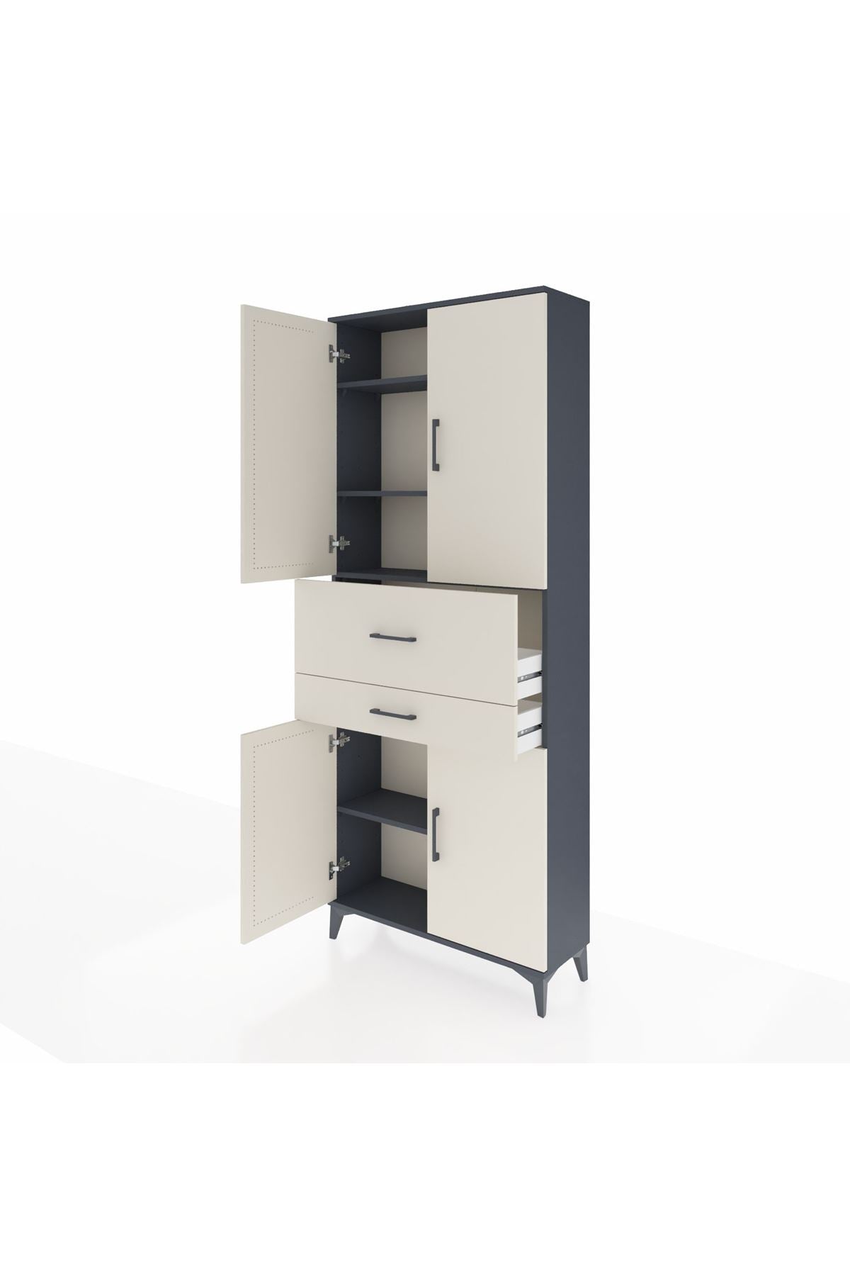 Arges Dolap 4 Raflı 2 Çekmeceli 4 Kapaklı 88x30x221 - S30M174V4A