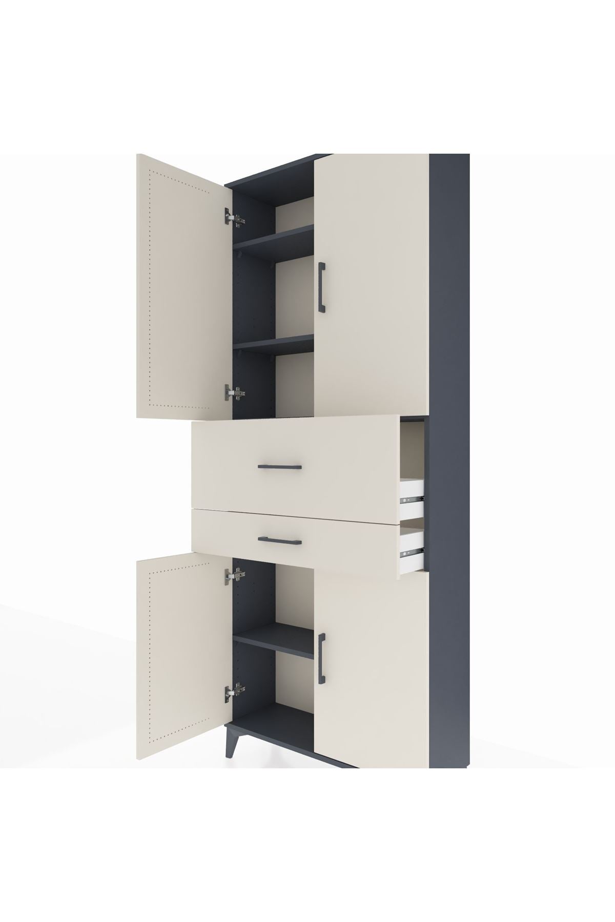 Arges Dolap 4 Raflı 2 Çekmeceli 4 Kapaklı 88x30x221 - S30M174V4A