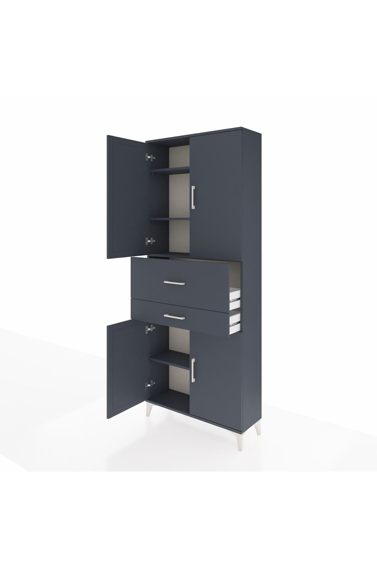 Arges Dolap 4 Raflı 2 Çekmeceli 4 Kapaklı 88x30x221 - S30M174V5A