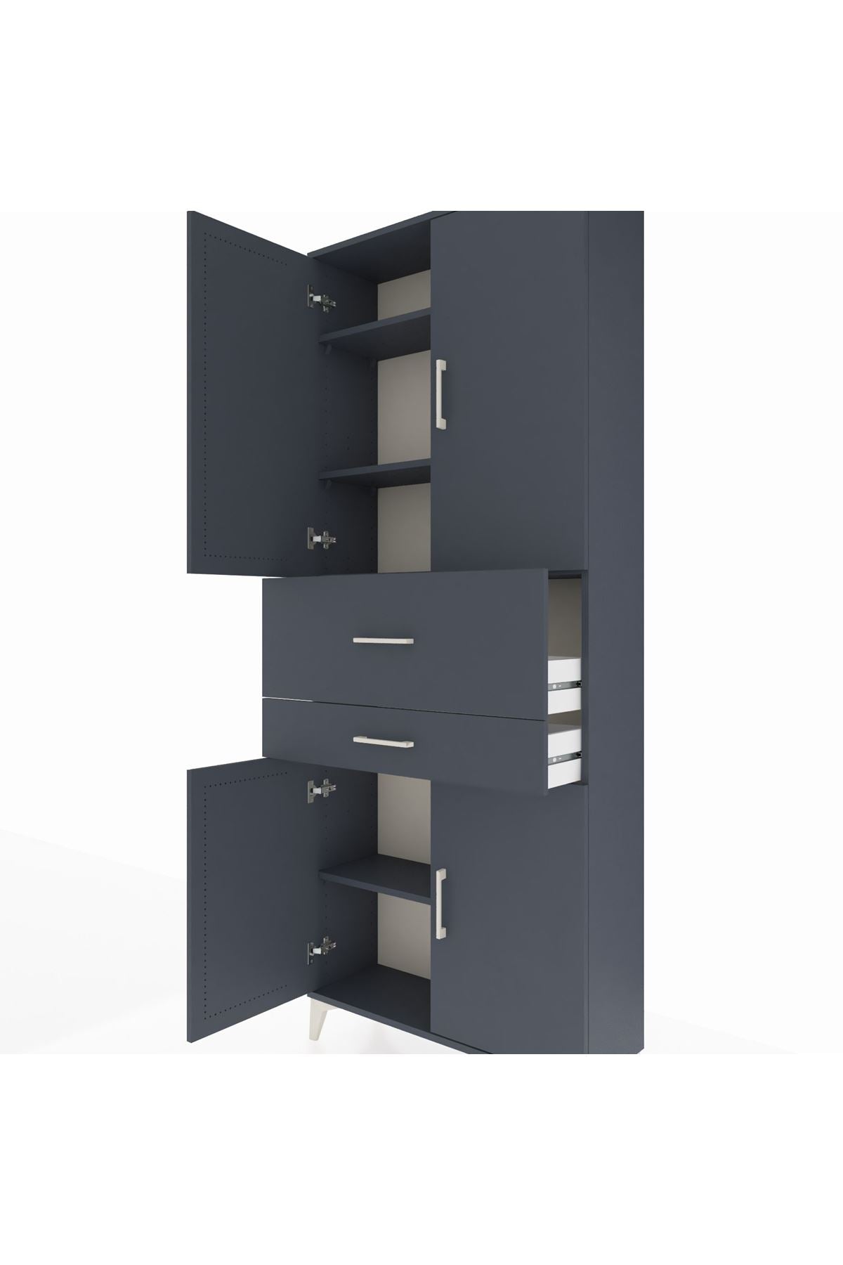 Arges Dolap 4 Raflı 2 Çekmeceli 4 Kapaklı 88x30x221 - S30M174V5A