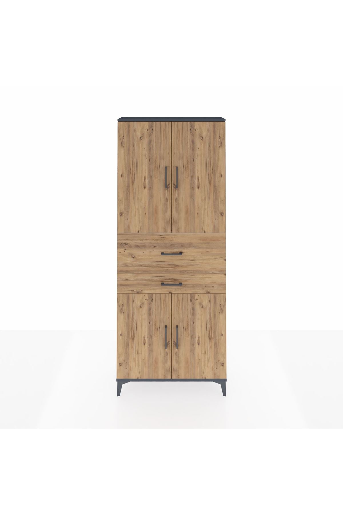 Arges Dolap 4 Raflı 2 Çekmeceli 4 Kapaklı 88x30x221 - S30M174V6A