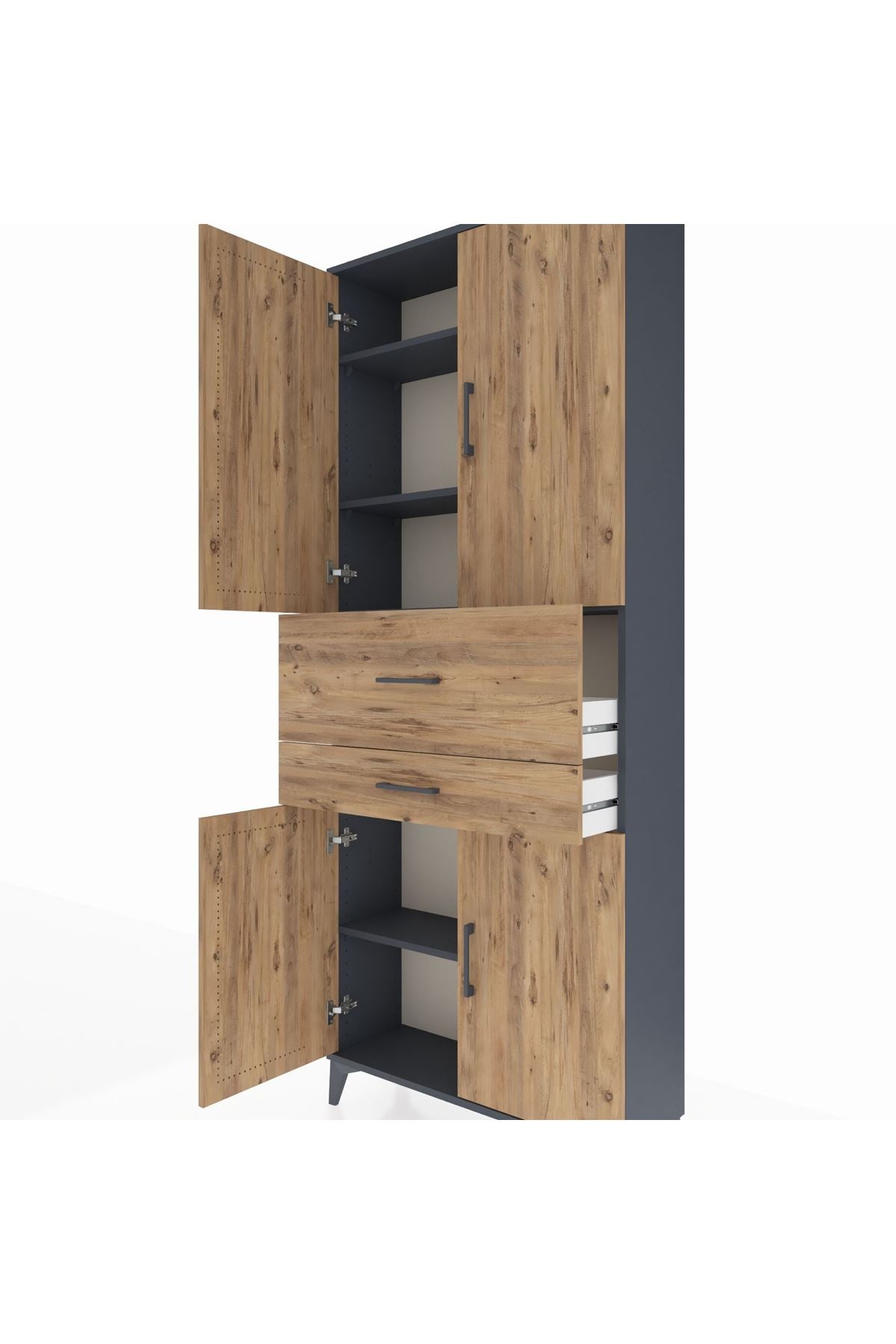 Arges Dolap 4 Raflı 2 Çekmeceli 4 Kapaklı 88x30x221 - S30M174V6A