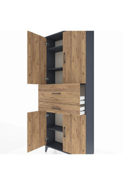 Arges Dolap 4 Raflı 2 Çekmeceli 4 Kapaklı 88x30x221 - S30M174V6A