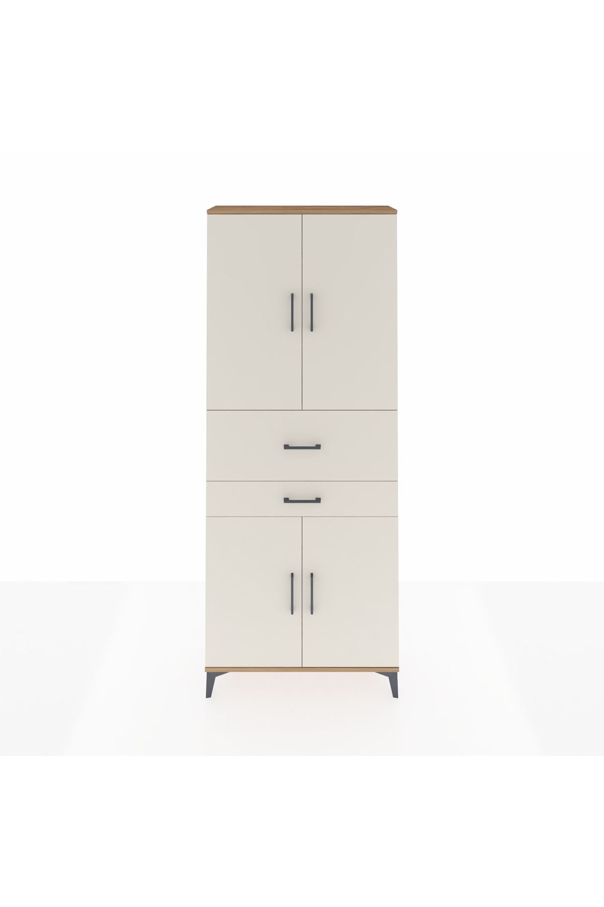 Arges Dolap 4 Raflı 2 Çekmeceli 4 Kapaklı 88x30x221 - S30M174V7A