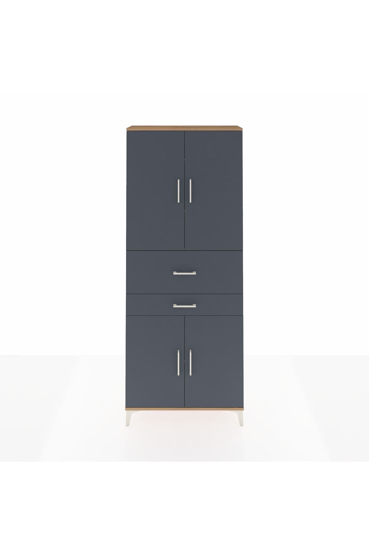 Arges Dolap 4 Raflı 2 Çekmeceli 4 Kapaklı 88x30x221 - S30M174V8A