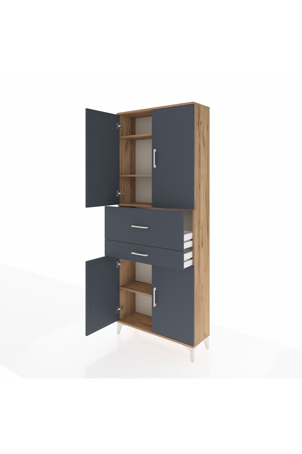Arges Dolap 4 Raflı 2 Çekmeceli 4 Kapaklı 88x30x221 - S30M174V8A
