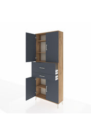 Arges Dolap 4 Raflı 2 Çekmeceli 4 Kapaklı 88x30x221 - S30M174V8A