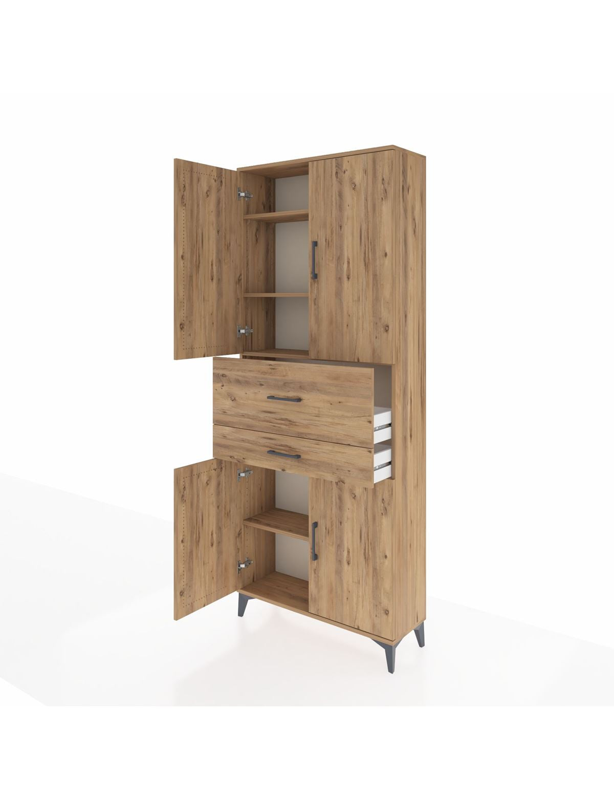 Arges Dolap 4 Raflı 2 Çekmeceli 4 Kapaklı 88x30x221 - S30M174V9A