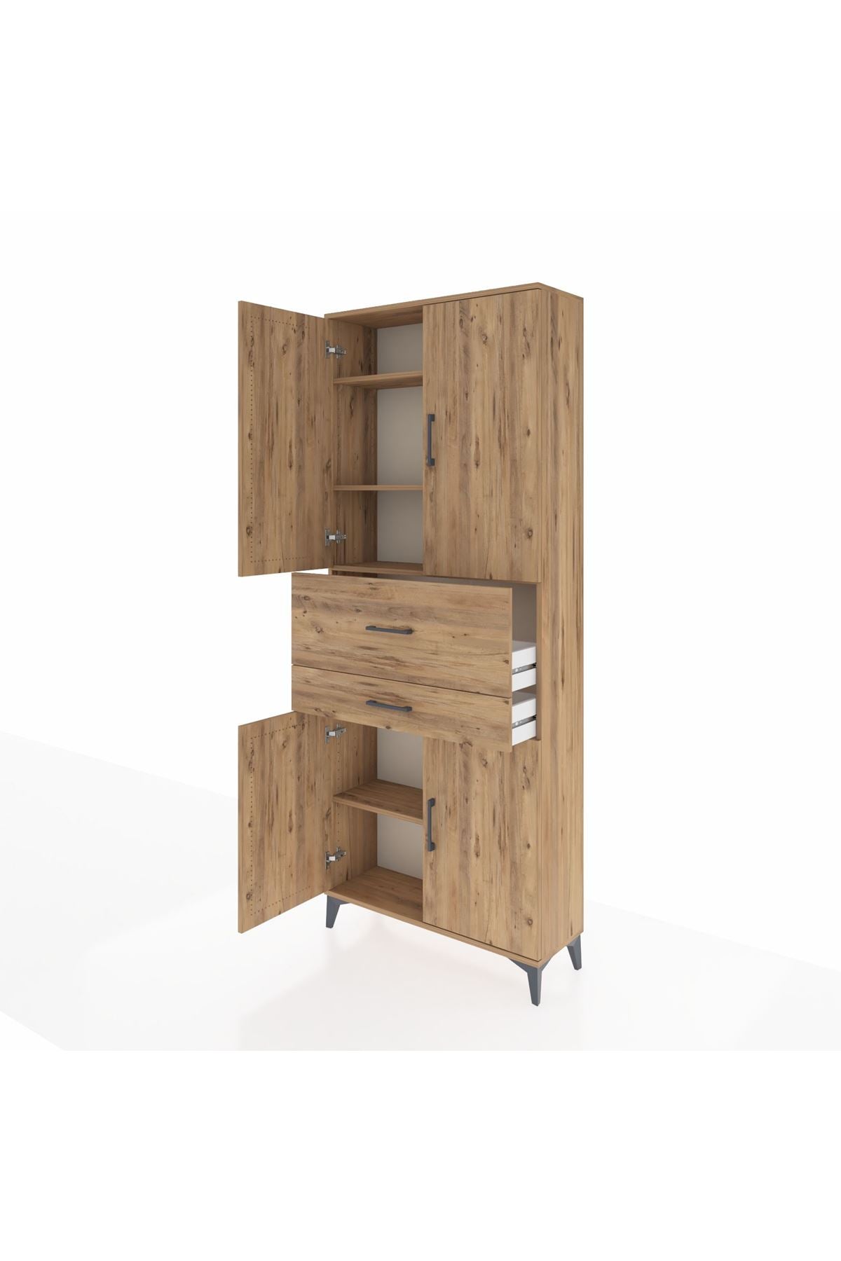 Arges Dolap 4 Raflı 2 Çekmeceli 4 Kapaklı 88x30x221 - S30M174V9A