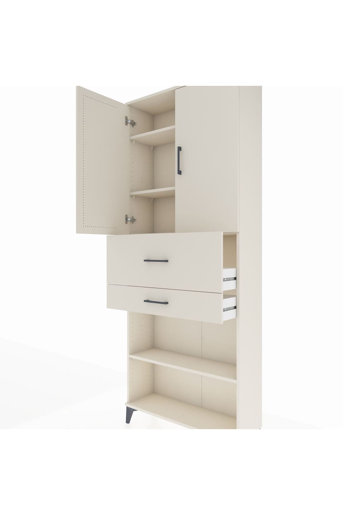 Arges Dolap 4 Raflı 2 Çekmeceli 2 Kapaklı 88x30x221 - S30M175V1A