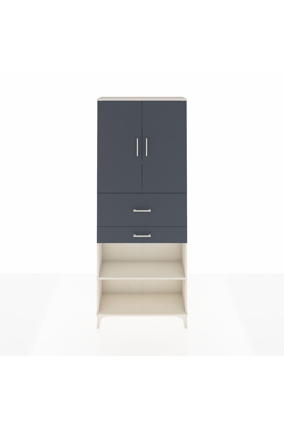 Arges Dolap 4 Raflı 2 Çekmeceli 2 Kapaklı 88x30x221 - S30M175V2A
