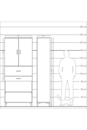 Arges Dolap 4 Raflı 2 Çekmeceli 2 Kapaklı 88x30x221 - S30M175V5A
