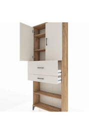 Arges Dolap 4 Raflı 2 Çekmeceli 2 Kapaklı 88x30x221 - S30M175V7A