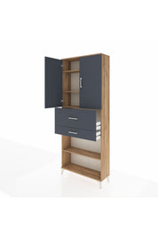 Arges Dolap 4 Raflı 2 Çekmeceli 2 Kapaklı 88x30x221 - S30M175V8A