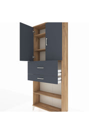 Arges Dolap 4 Raflı 2 Çekmeceli 2 Kapaklı 88x30x221 - S30M175V8A