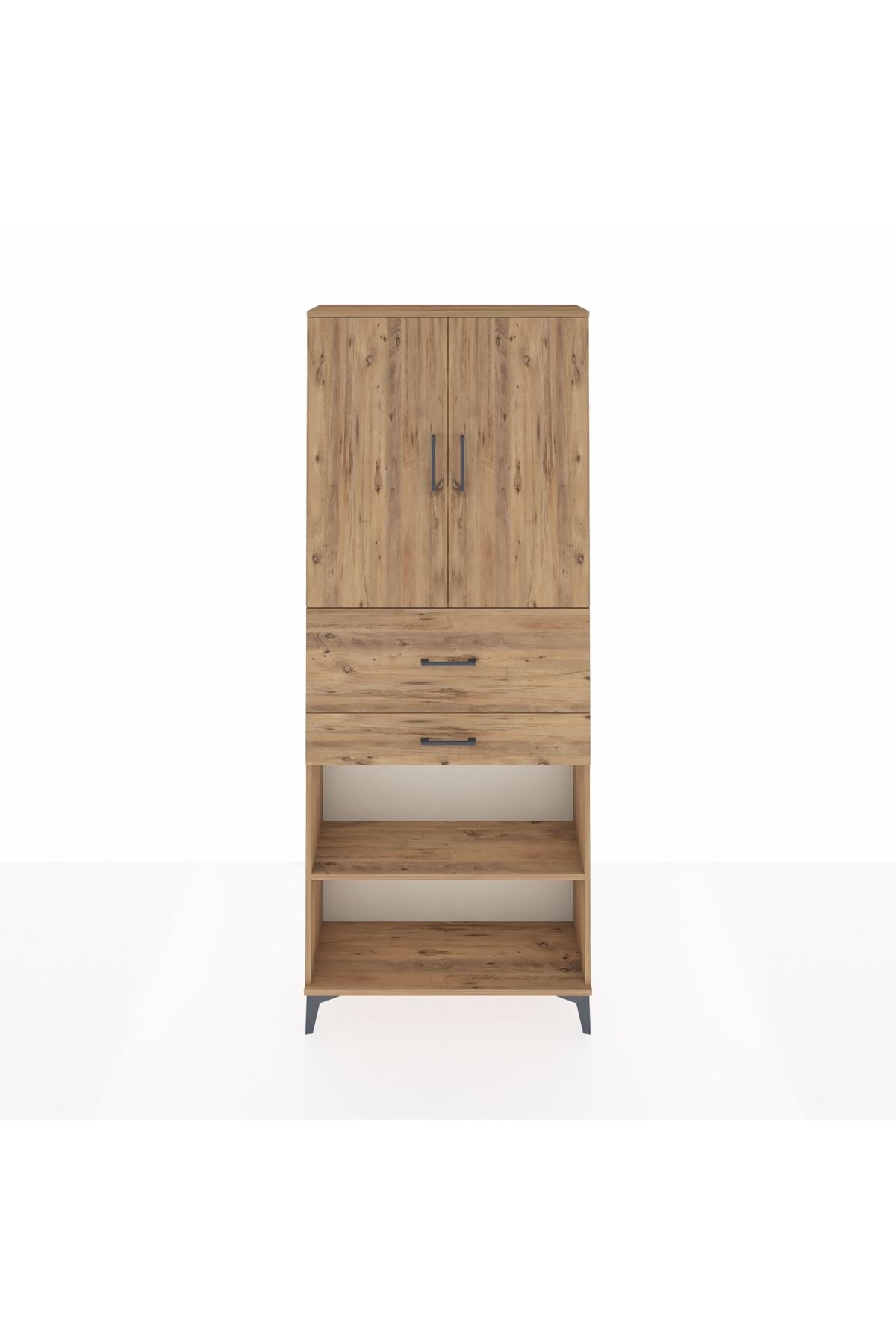 Arges Dolap 4 Raflı 2 Çekmeceli 2 Kapaklı 88x30x221 - S30M175V9A