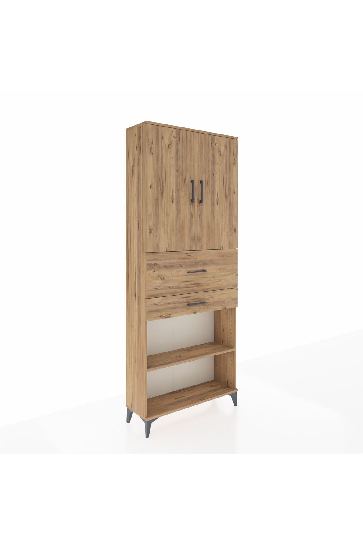 Arges Dolap 4 Raflı 2 Çekmeceli 2 Kapaklı 88x30x221 - S30M175V9A