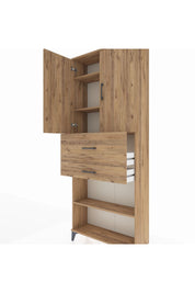 Arges Dolap 4 Raflı 2 Çekmeceli 2 Kapaklı 88x30x221 - S30M175V9A